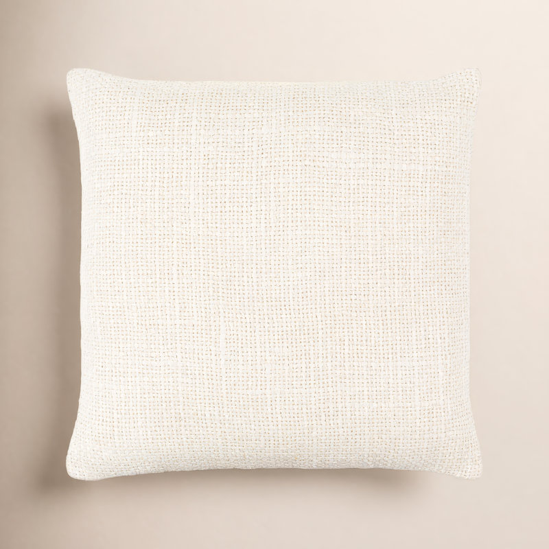Coussin carré en mélange de lin Mansi Ronnie, Housse de coussin seulement - sans coussin, 20 po x 20 po