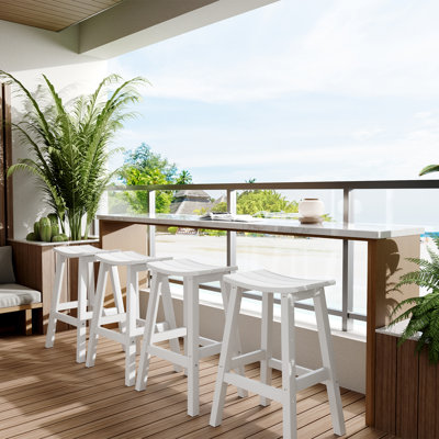 Bar Stools Set Of 2, All-weather Outdoor Counter Stool, 400 Lbs Weight Support, Easy To Clean And Care, For Bar, Kitchen Counter, And Patio