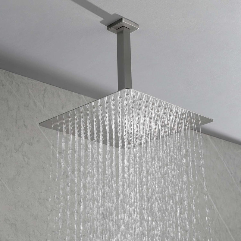 12" Shower Head System Ceiling Mounted Shower, Brushed Nickel