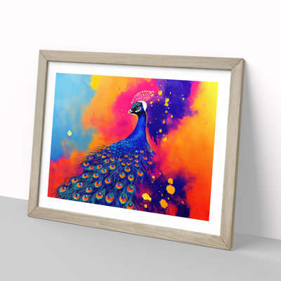 XH1022-6855X Peacock Splash Abstract - Picture Frame Print