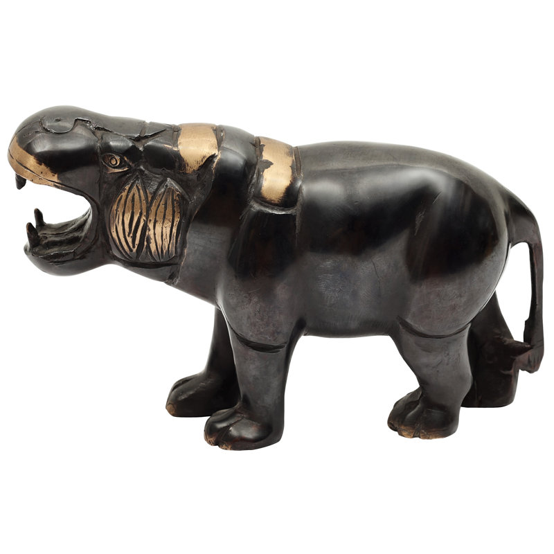 Statue hippopotame noir