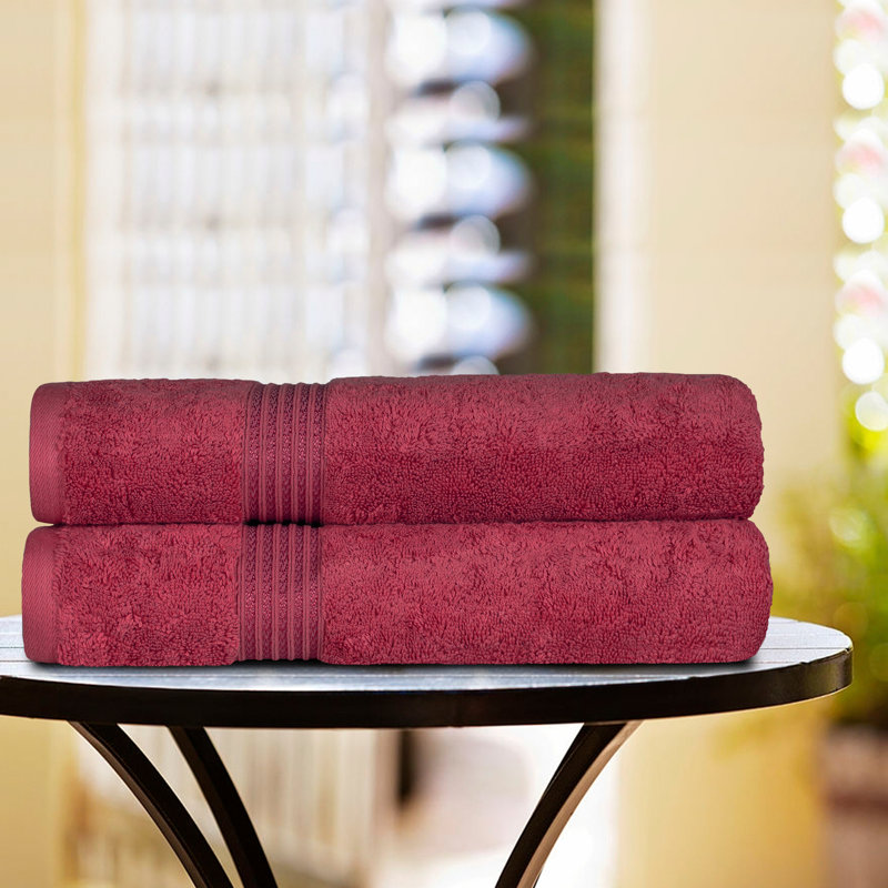  600 GSM Standard Cotton Luxury Plush Absorbent Bath Sheet, Burgundy