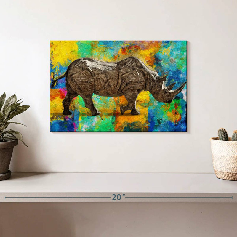 Fantaisie rhinocéros, H 8 po x l 12 po
