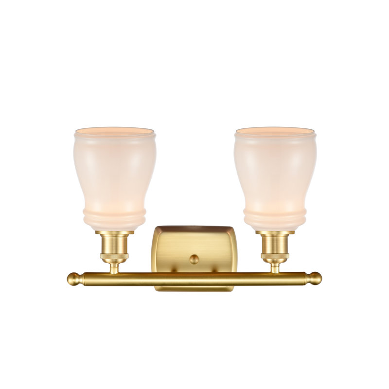 Éclairage pour salle de bain 2 lumières Mccarver, Blanc, Ampoule DEL 6 watts Vinage, Or satiné