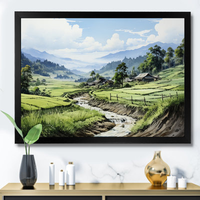 Campagne vietnamienne verte sur toile