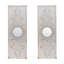 Ensemble de 2 grands panneaux d'art mural en bois avec finition blanche patinée et décorations de miroir rond, 17 po x 48 po