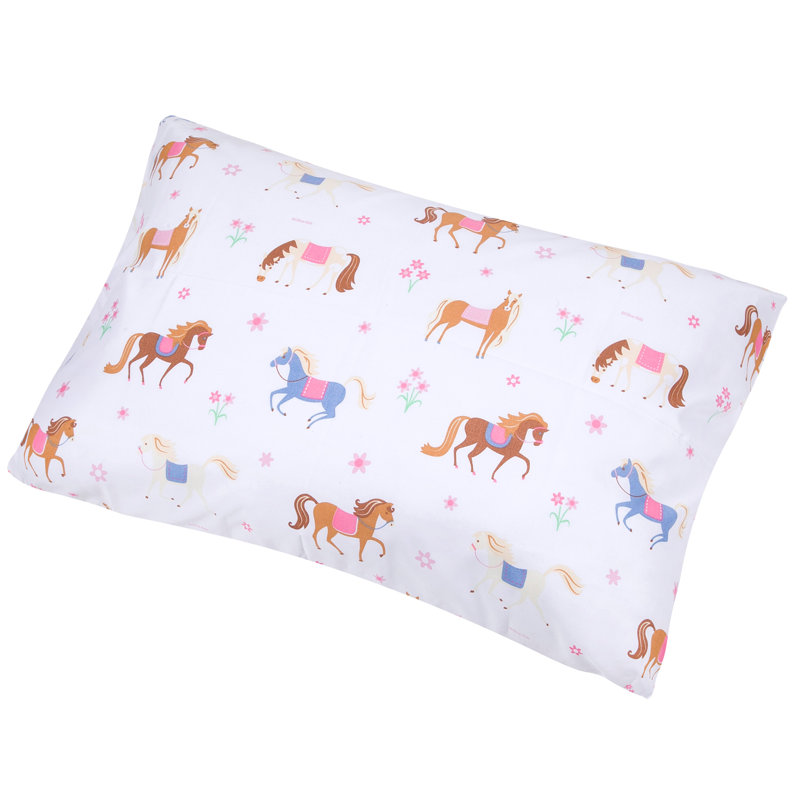 Pink Horse Print Microfiber Toddler Sheet Set