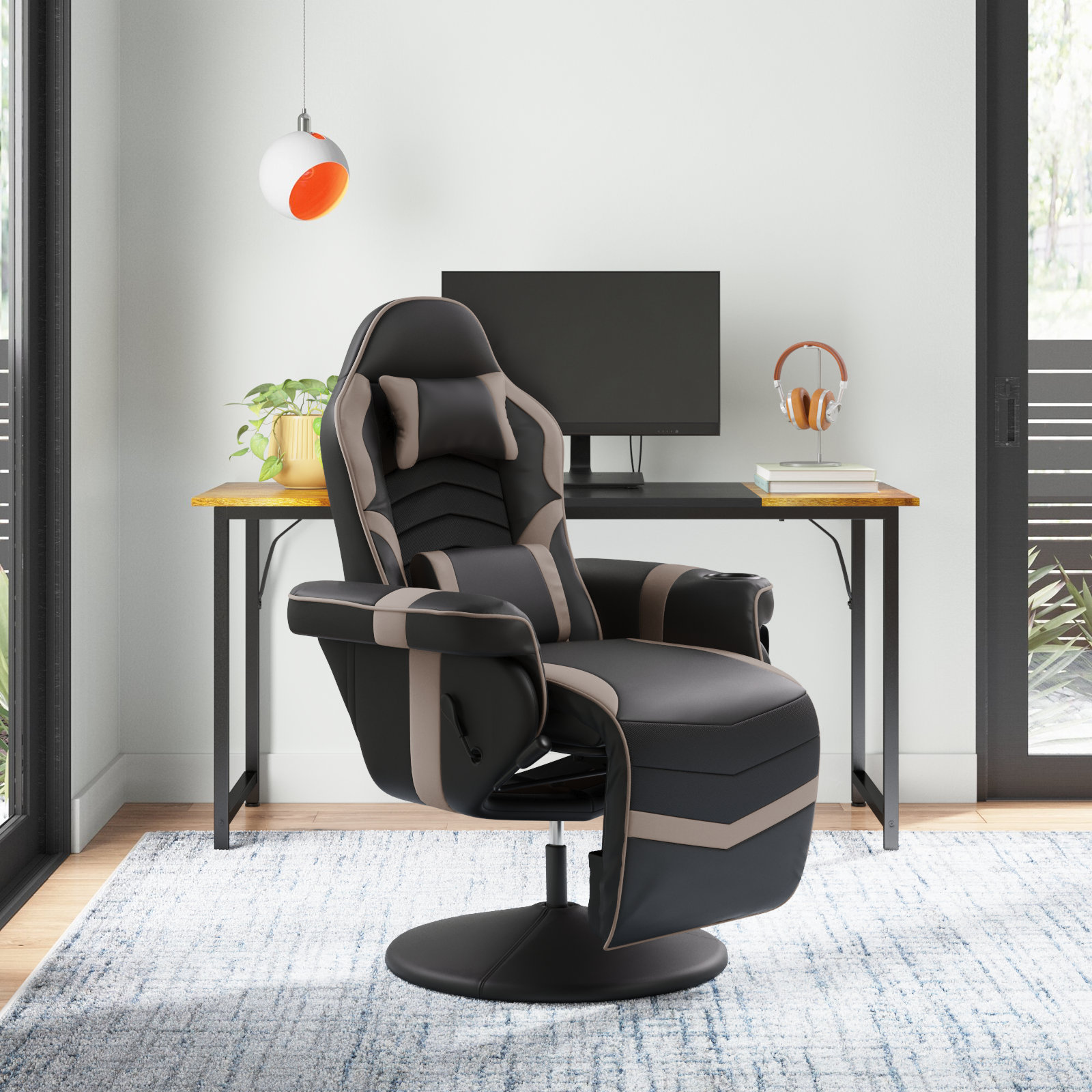 The Twillery Herrington Gaming Chair with Recline, Massage