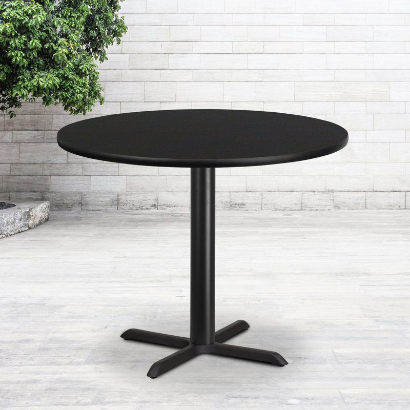 Plateau de table rond en stratifié Carrus, H 31,13 po x l 42 po x P 42 po, Noir