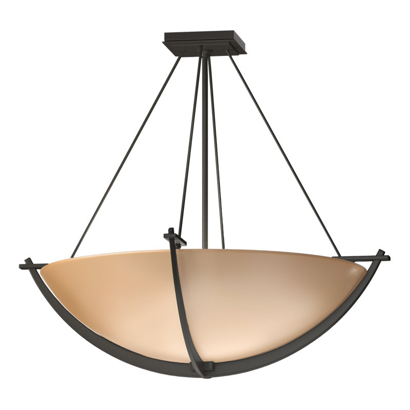 Compass 3 - Light Semi Flush Mount, Dark Smoke, Sand, 24.1" H x 27.4" W x 27.4" D