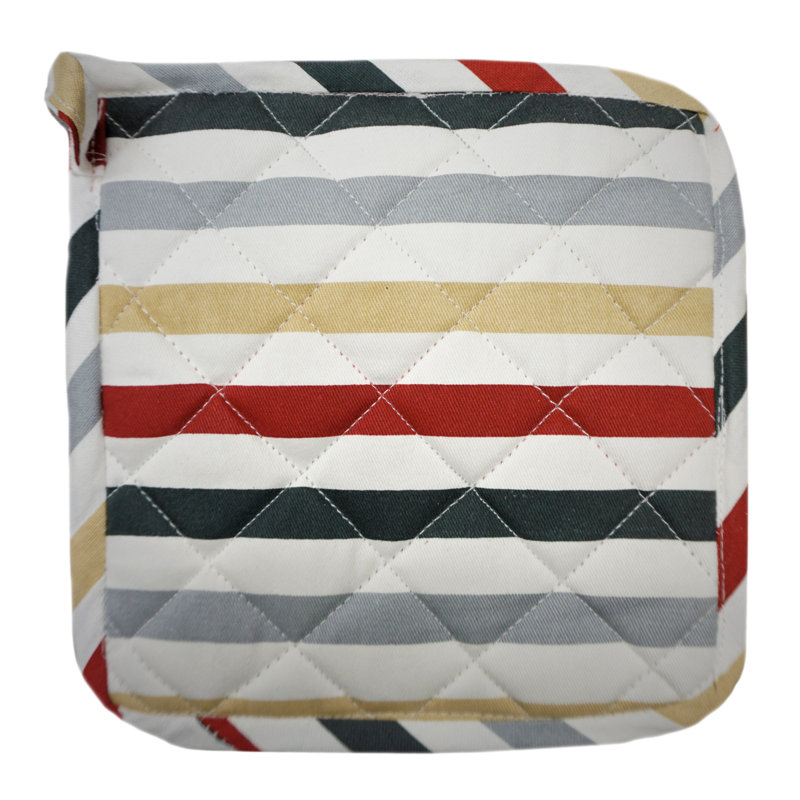 Home & Manor Striped Cotton Potholder