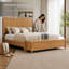 Lit plateforme de style traîneau avec banc de rangement au pied du lit, King, Naturel-720733865-720733868
