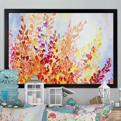 «Colorful Red and Orange Botanical Plant», reproduction sur toile flottante