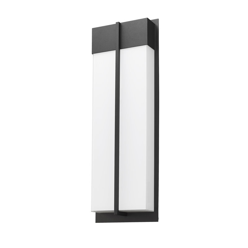 Applique murale d'extérieur 2 lumières en noir, H 24 po x l 8 po x P 3,5 po