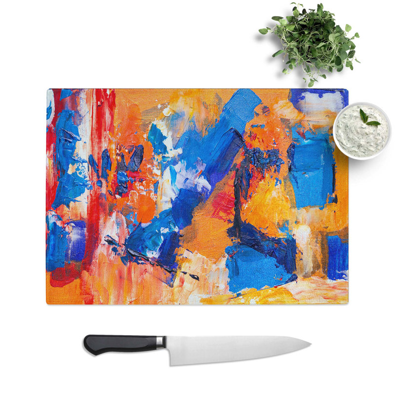 Tempered Glass Art Painting Vol.316 Chopping Board, 39 cm W x 28.5 cm L