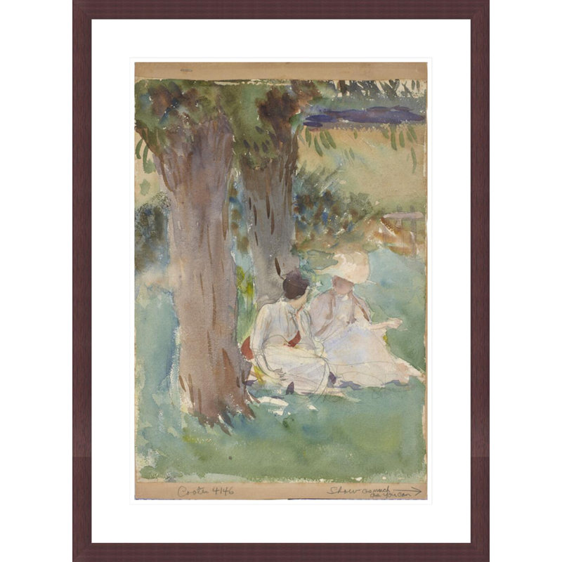 Under the Willows by John Singer Sargent -Framed Giclee Print, 29.5" H x 21.92" W