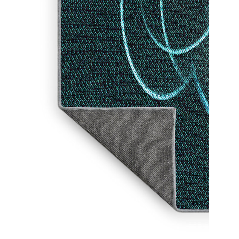 Tapis bleu ciel d’une surface en laine, Tapis de couloir 2 pi x 5 pi