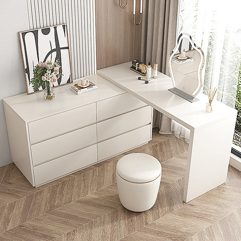 Meuble-lavabo simple rétractable, Blanc, crème