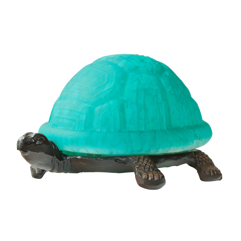 Covedale 4.75"H Glass Turtle Accent Lamp, Blue