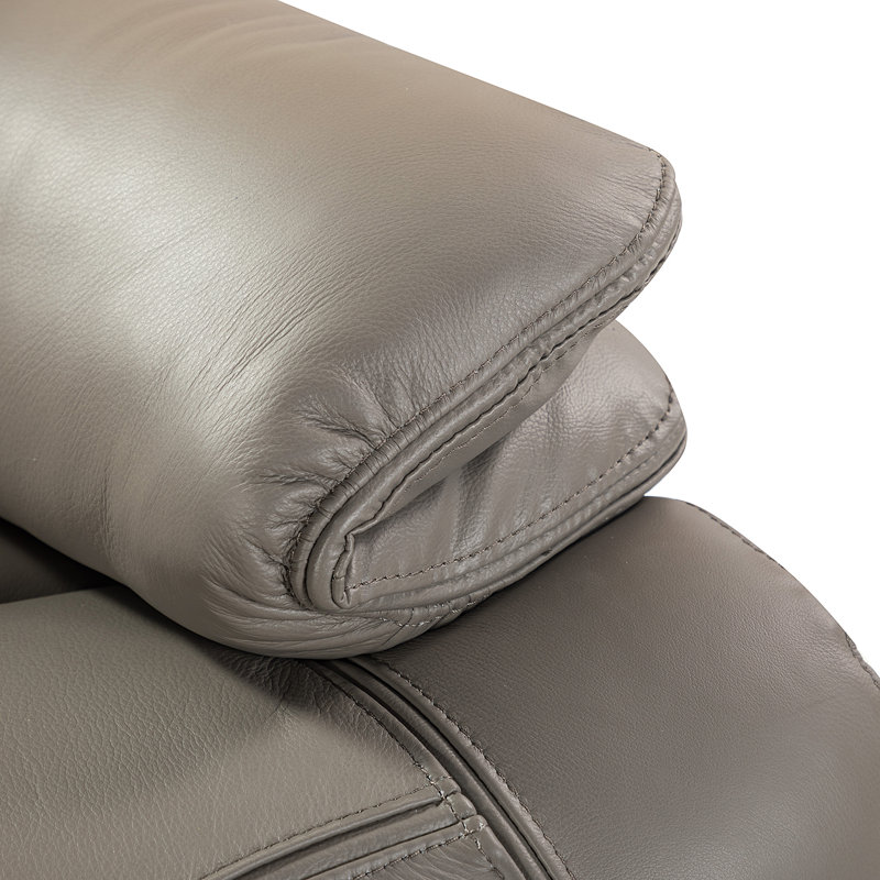 Ravello Genuine Leather Power Recliner, Dove Leather Match
