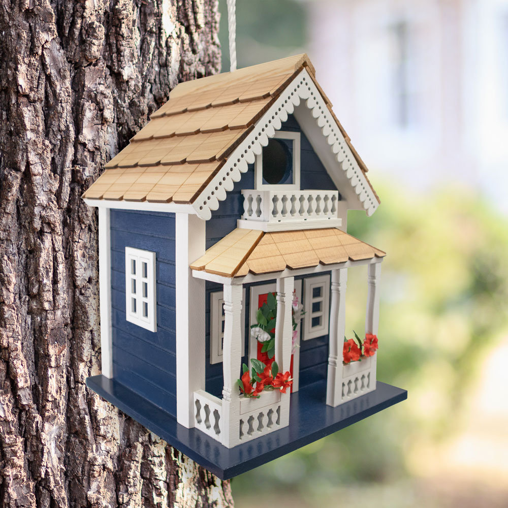 Fledgling Series Little Gem Cottage Birdhouse - Navy