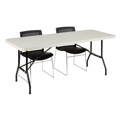 Table de formation rectangulaire pliante en plastique moulé par soufflage intérieur / extérieur