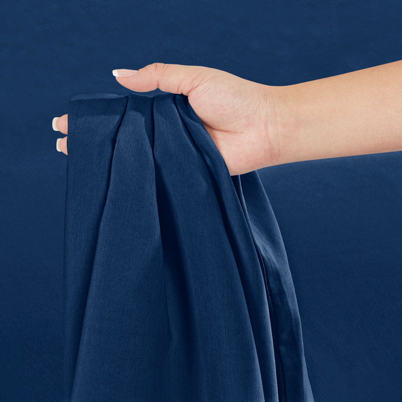 Premium Microfiber Fitted Sheet, Navy, California King Fitted Sheet