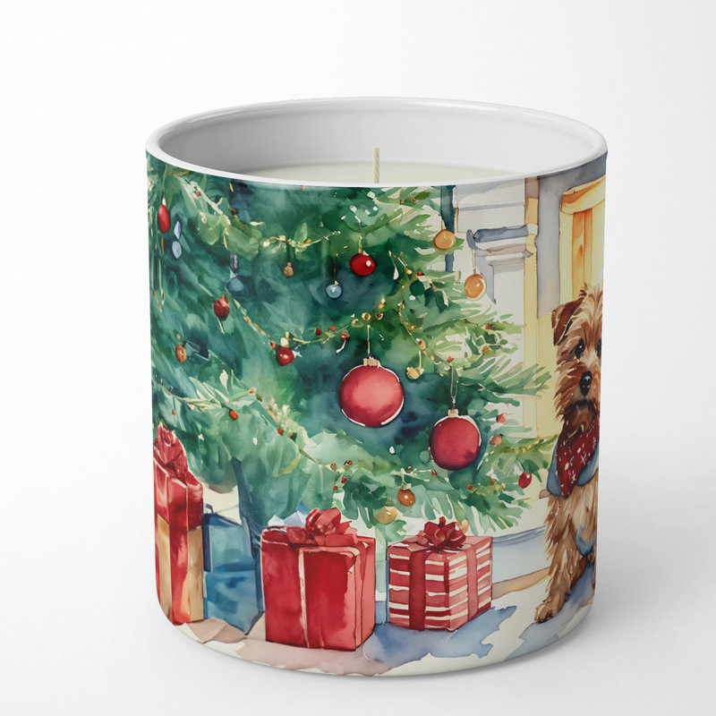 Christmas Tree Scented Tumbler Candle with Ceramic Holder