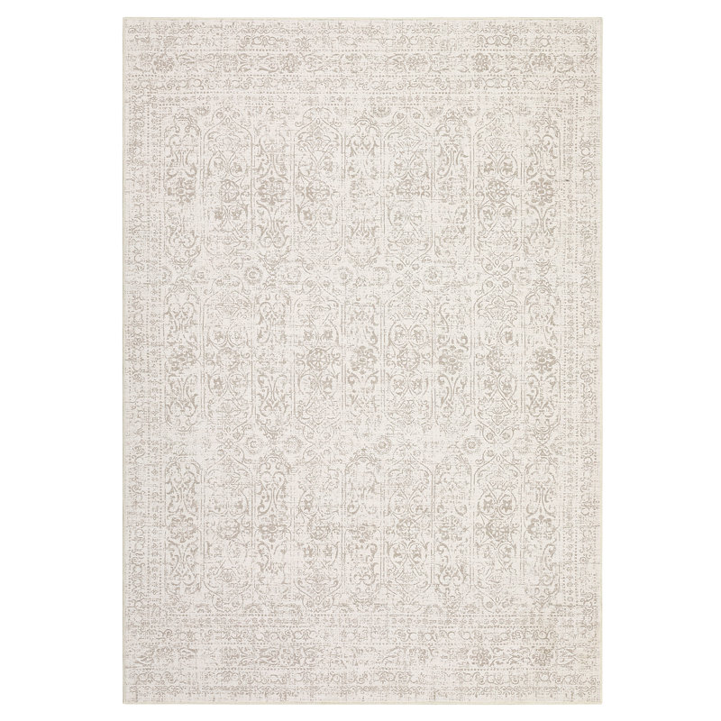 Vintage Machine Washable Area Rug Soft Non Slip Thin Floor Carpet, Low Pile Non Shedding Rug, Stain Resistant Printed Rug for Bedroom Living Room