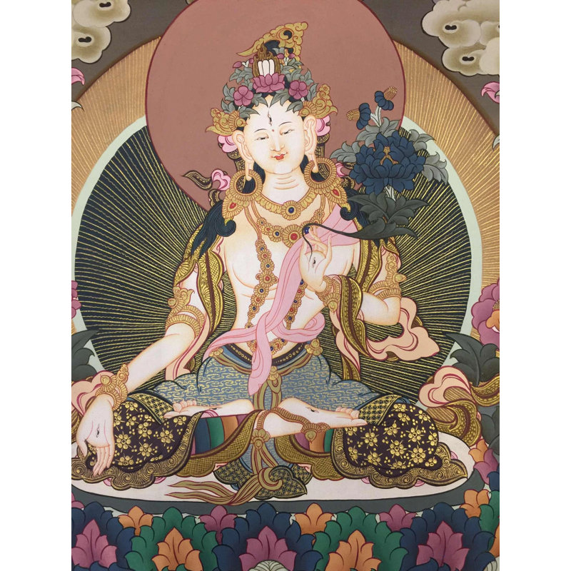 Déesse Tara blanche (Thangka sans brocart)
