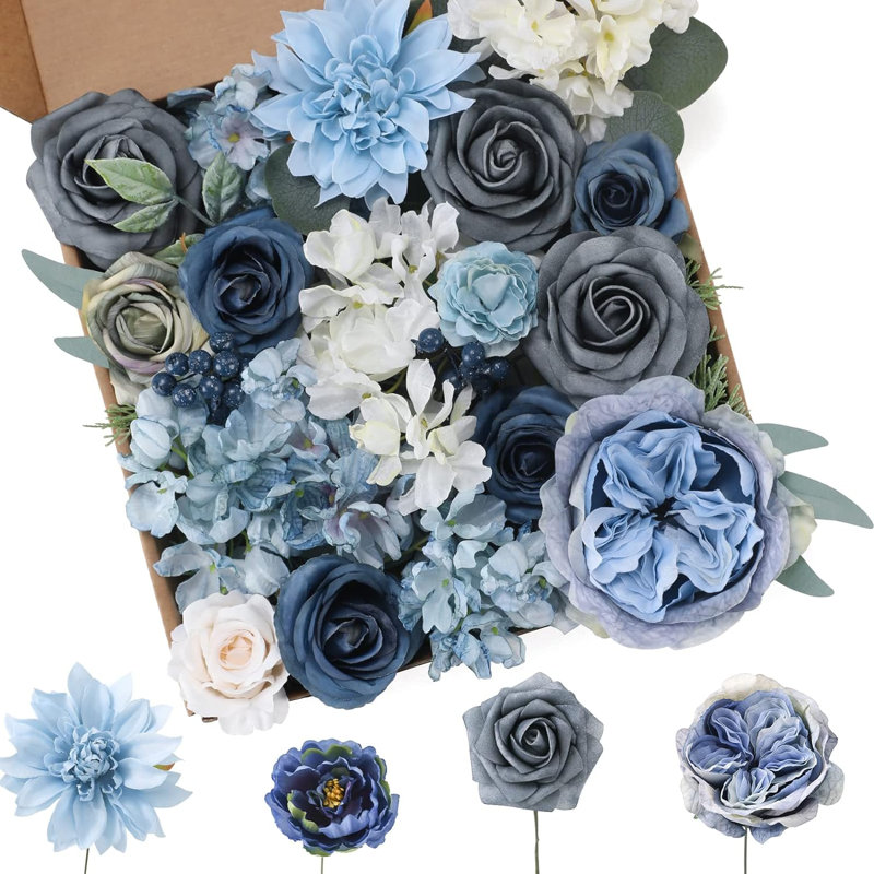 Artificial Dusty Blue Flower Combo