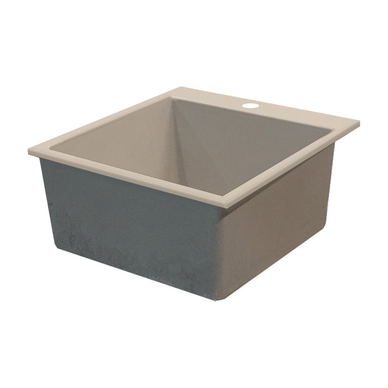 22.44'' L Drop-In Single Bowl Granite Kitchen Sink