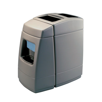 Islander Series Plastic Open Multi-Compartments Trash & Recycling Bin - 55 Gallons