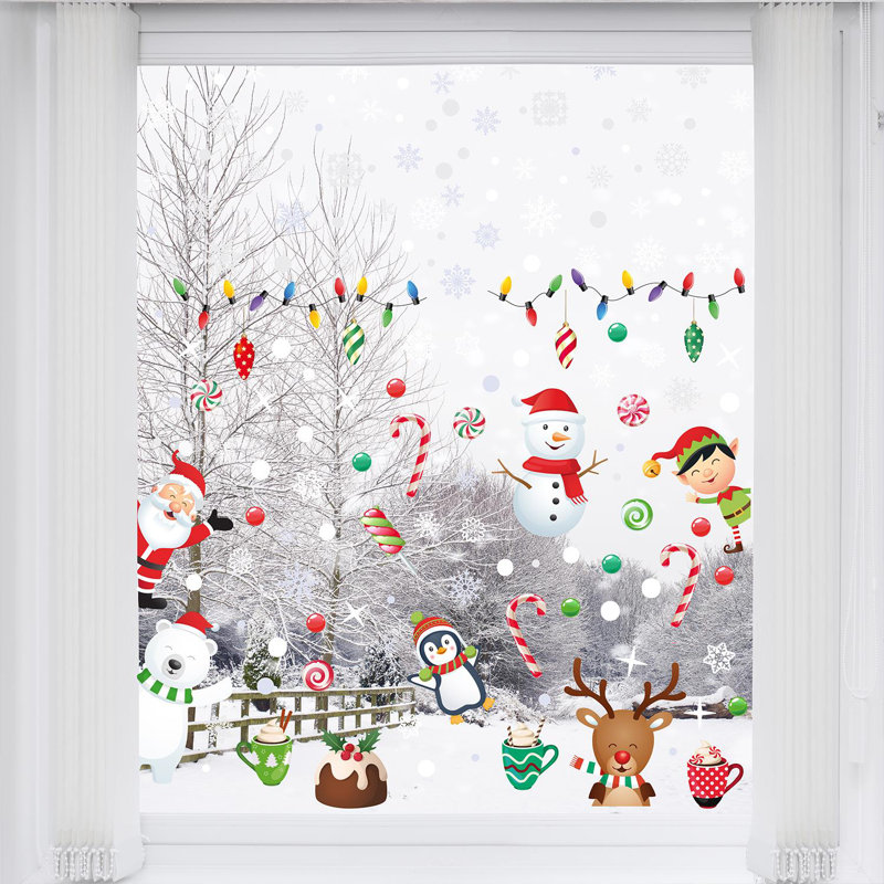 Snowy Winterland Christmas Window Stickers