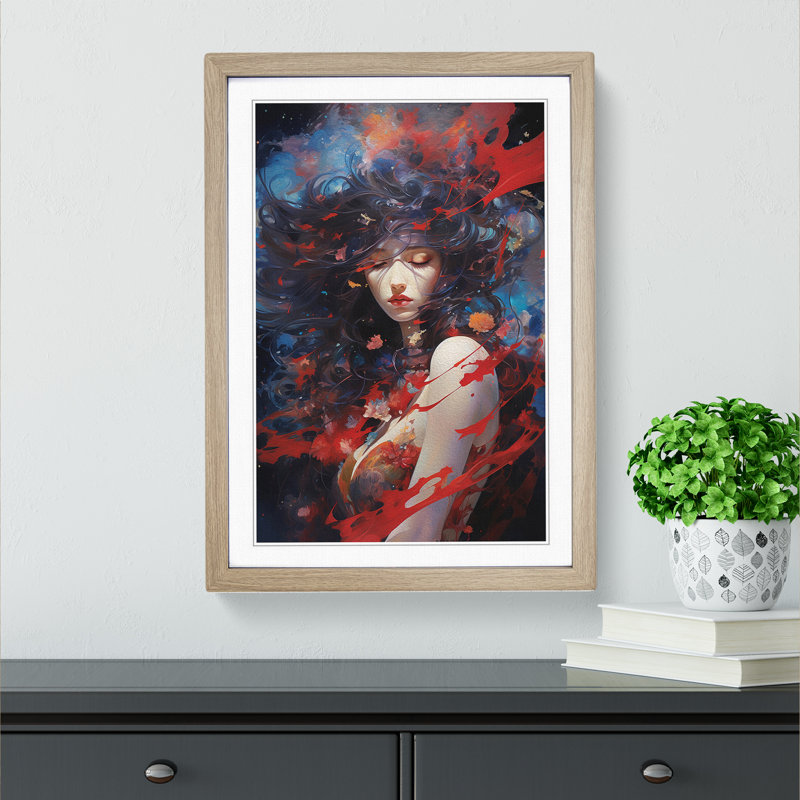 Single Picture Frame Print on Wood, 64cm H x 46cm W, Oak Framed
