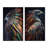 " Macro Colorful Feather Eagle I " 2 - Pieces-391401584-391401585