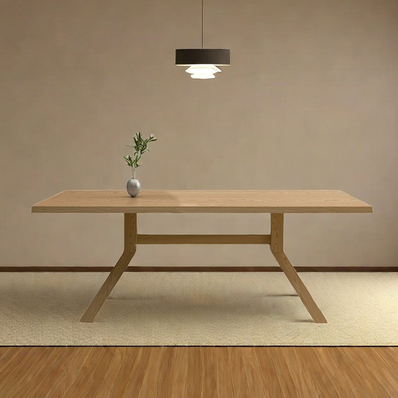 Metella Ash Solid Wood Dining Table, 35.43" W x 94.49" L