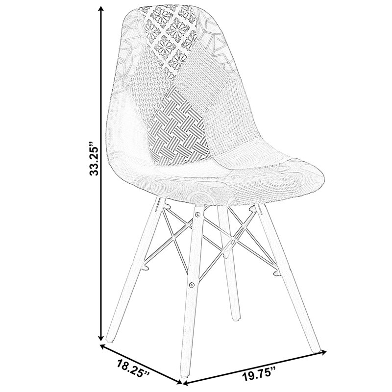 Deardra 18'' H Fabric Upholstered Beech Side Chair, Multi-color, 1