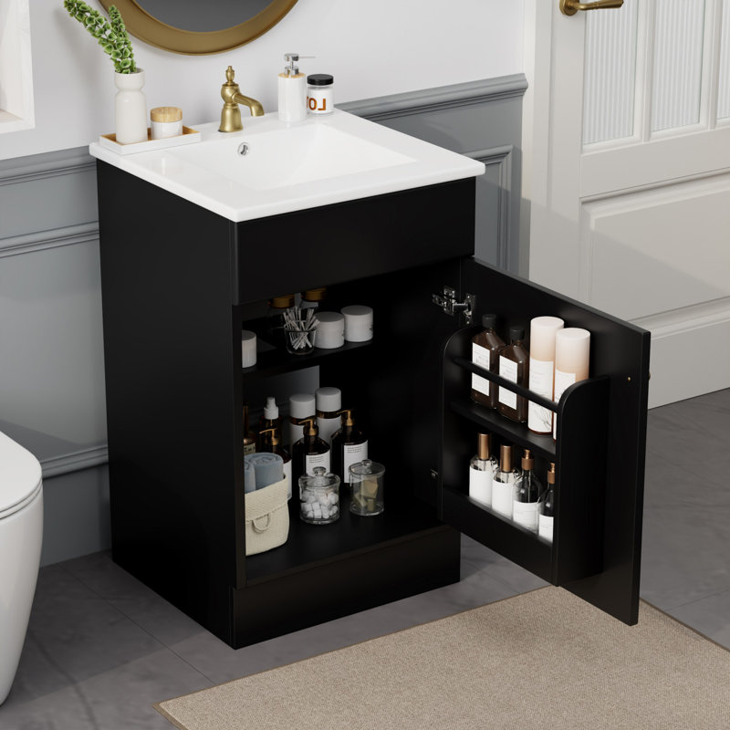 20" Bathroom Vanity with Sink, Black