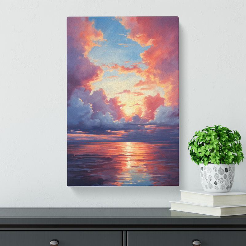 Cloudy Sky Action Painting Art - Wrapped Canvas, 50cm H x 35cm W x 3cm D