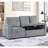 Corduroy Sofa with Pull-Out Chaise, Underseat Storage, Side Pocket