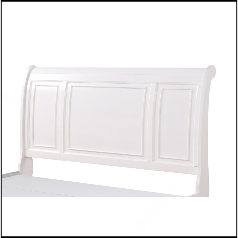 Lit luxueux en bois avec système de rangement avancé pour un confort optimal, Lit simple, Blanc