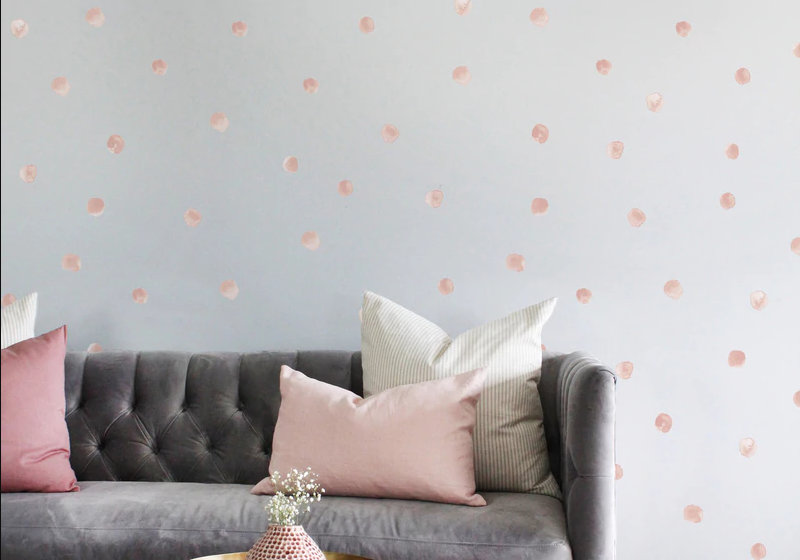 Décalcomanie murale mini aquarelle raindrop, Rose