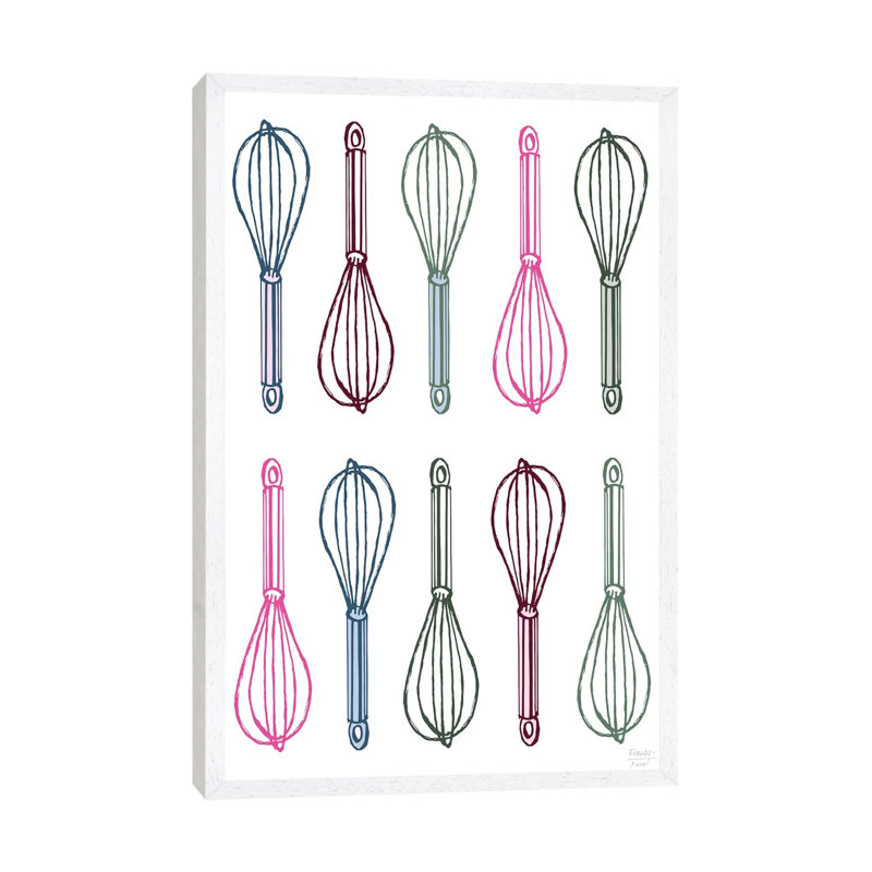 Whisk Whisk - Print on Canvas, 152.4cm H x 101.6cm W x 3.81cm D, White Floater Framed