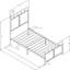 Lit plateforme simple en métal avec revêtement en lin, têtes et pieds en tissu, structure durable, fonctionnement silencieux, assemblage rapide sans complexité, aucun sommier nécessaire, 250 lb