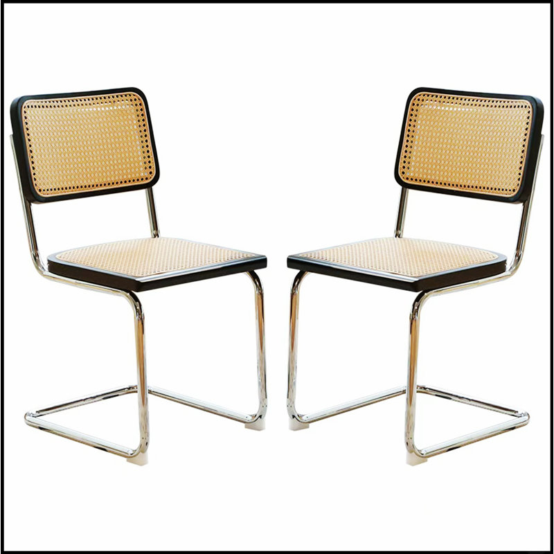 Ensemble de 2 chaises de salle à manger rétro de style Mid-Century Modern en similicuir, design ergonomique pour un confort et un style optimaux.