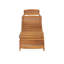 Chaise longue de patio élégante en bois brun pour un bain de soleil pliable-489904357