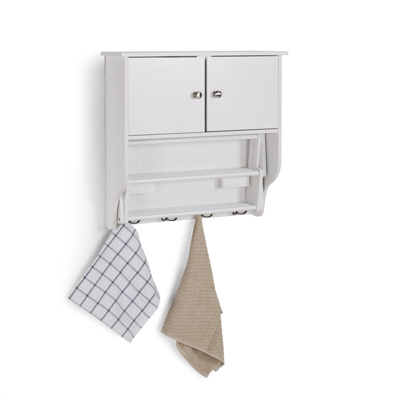Accordion Wall Mounted Drying Rack with Cabinet