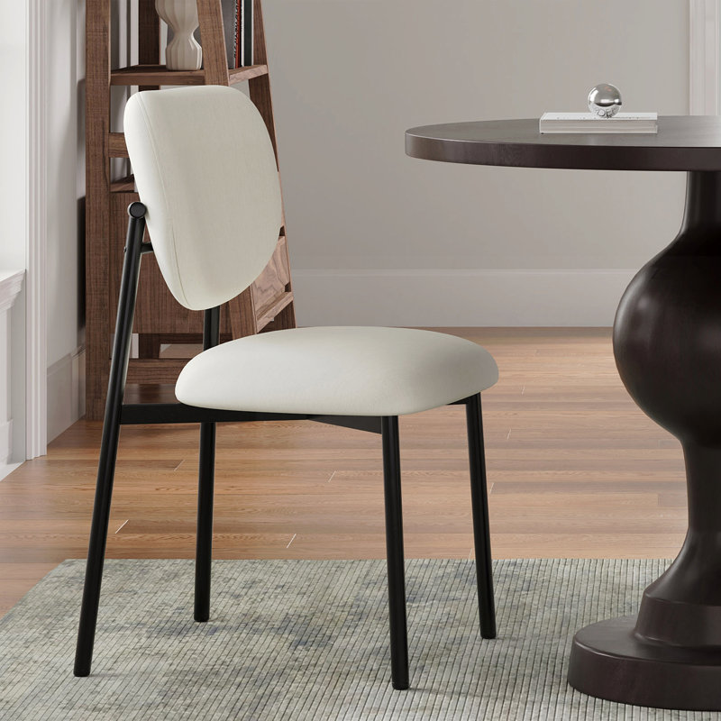 3 - Piece Dining Set,Upholstered Dining Chairs With Metal Legs & Round Dining Table