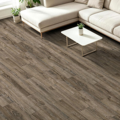 Ensemble de 24 carreaux de sol en vinyle 6 pi x 24 po Click-Lock Luxury
